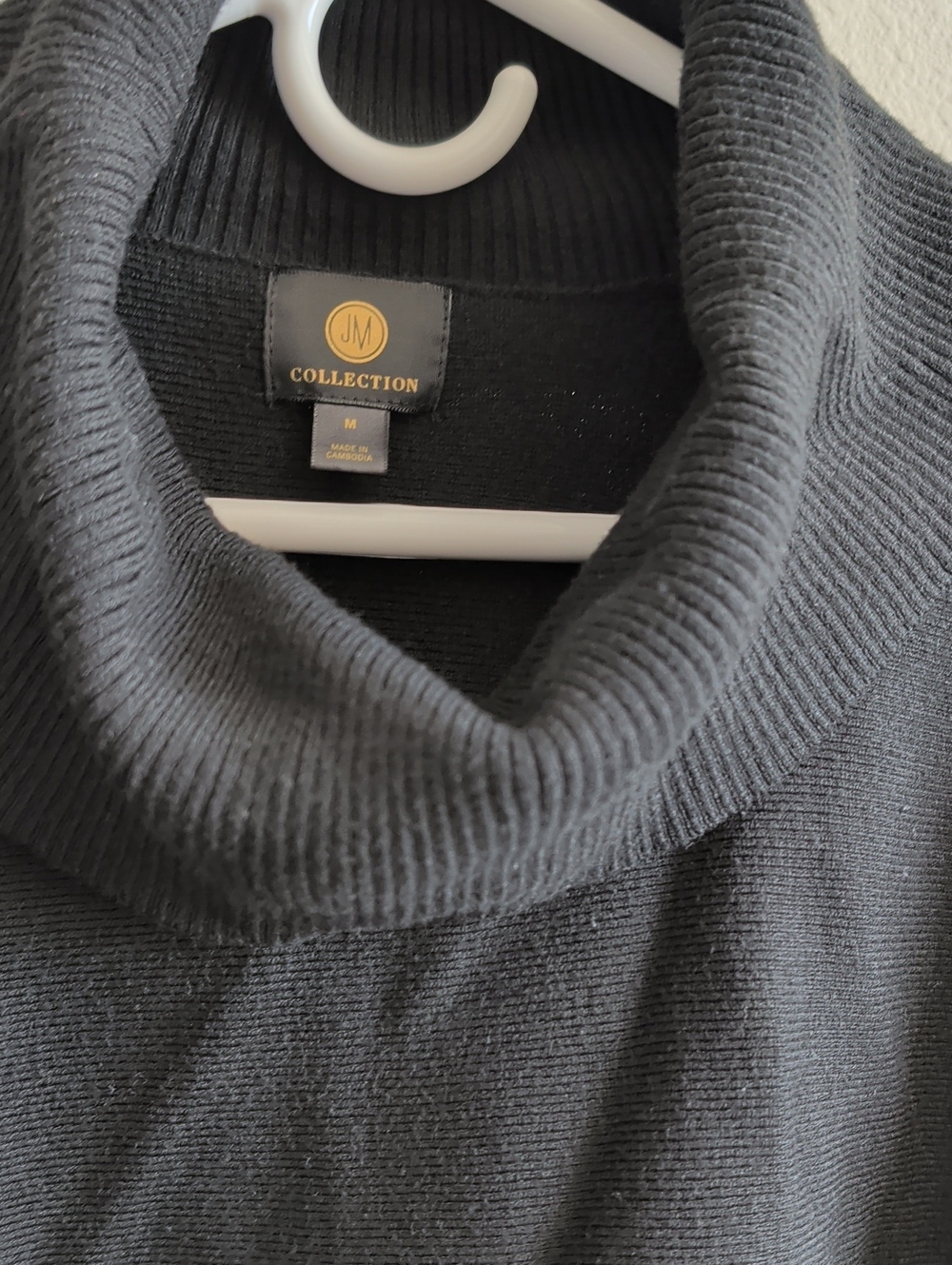 JM Collection Charcoal Ribbed Turtleneck Sweater
